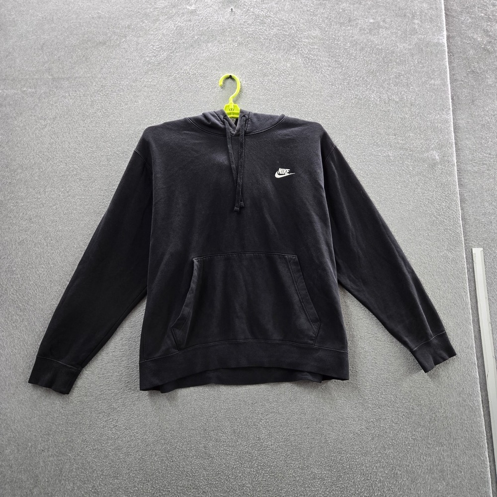 Nike Men Hoodie XL‎ Black Club Fleece Embroidered Logo BV2654-010 Pullover